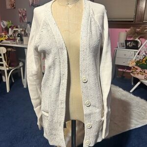 Women's White Cardigan Sweater
